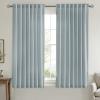 MIULEE Non-See-Through Privacy Linen Curtains 2 Panels, Christmas Emerald Green Light Filtering Window Curtains Textured Back Tab Semi Sheer Drapes for Bedroom Living Room, 52 x 90 Inches Long(Stone Blue)