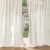 MIULEE Non-See-Through Privacy Linen Curtains 2 Panels, Christmas Emerald Green Light Filtering Window Curtains Textured Back Tab Semi Sheer Drapes for Bedroom Living Room, 52 x 90 Inches Long(Natural)