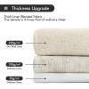 MIULEE Non-See-Through Privacy Linen Curtains 2 Panels, Christmas Emerald Green Light Filtering Window Curtains Textured Back Tab Semi Sheer Drapes for Bedroom Living Room, 52 x 90 Inches Long(Ivory)