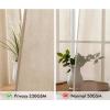 MIULEE Non-See-Through Privacy Linen Curtains 2 Panels, Christmas Emerald Green Light Filtering Window Curtains Textured Back Tab Semi Sheer Drapes for Bedroom Living Room, 52 x 90 Inches Long(Light Brown)