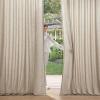 MIULEE Non-See-Through Privacy Linen Curtains 2 Panels, Christmas Emerald Green Light Filtering Window Curtains Textured Back Tab Semi Sheer Drapes for Bedroom Living Room, 52 x 90 Inches Long(Taupe)