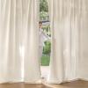 MIULEE Non-See-Through Privacy Linen Curtains 2 Panels, Christmas Emerald Green Light Filtering Window Curtains Textured Back Tab Semi Sheer Drapes for Bedroom Living Room, 52 x 90 Inches Long(Ivory)