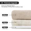 MIULEE Non-See-Through Privacy Linen Curtains 2 Panels, Christmas Emerald Green Light Filtering Window Curtains Textured Back Tab Semi Sheer Drapes for Bedroom Living Room, 52 x 90 Inches Long(Beige)