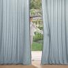 MIULEE Non-See-Through Privacy Linen Curtains 2 Panels, Christmas Emerald Green Light Filtering Window Curtains Textured Back Tab Semi Sheer Drapes for Bedroom Living Room, 52 x 90 Inches Long(Stone Blue)