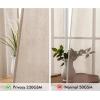 MIULEE Non-See-Through Privacy Linen Curtains 2 Panels, Christmas Emerald Green Light Filtering Window Curtains Textured Back Tab Semi Sheer Drapes for Bedroom Living Room, 52 x 90 Inches Long(Beige)