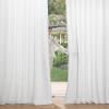 MIULEE Non-See-Through Privacy Linen Curtains 2 Panels, Christmas Emerald Green Light Filtering Window Curtains Textured Back Tab Semi Sheer Drapes for Bedroom Living Room, 52 x 90 Inches Long(Pure White)