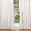 MIULEE Non-See-Through Privacy Linen Curtains 2 Panels, Christmas Emerald Green Light Filtering Window Curtains Textured Back Tab Semi Sheer Drapes for Bedroom Living Room, 52 x 90 Inches Long(White)