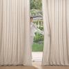 MIULEE Non-See-Through Privacy Linen Curtains 2 Panels, Christmas Emerald Green Light Filtering Window Curtains Textured Back Tab Semi Sheer Drapes for Bedroom Living Room, 52 x 90 Inches Long(Beige)