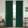 MIULEE Non-See-Through Privacy Linen Curtains 2 Panels, Christmas Emerald Green Light Filtering Window Curtains Textured Back Tab Semi Sheer Drapes for Bedroom Living Room, 52 x 90 Inches Long(Emerald Green)