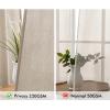 MIULEE Non-See-Through Privacy Linen Curtains 2 Panels, Christmas Emerald Green Light Filtering Window Curtains Textured Back Tab Semi Sheer Drapes for Bedroom Living Room, 52 x 90 Inches Long(Taupe)