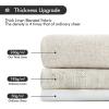 MIULEE Non-See-Through Privacy Linen Curtains 2 Panels, Christmas Emerald Green Light Filtering Window Curtains Textured Back Tab Semi Sheer Drapes for Bedroom Living Room, 52 x 90 Inches Long(Natural)