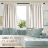 MIULEE Olive Green Velvet Curtains Thermal Insulated Blackout Curtain Drapes for Bedroom Living Room Darkening 84 Inches Long Curtains Panels Rod Pocket Set of 2(Ivory)