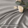 MIULEE Olive Green Velvet Curtains Thermal Insulated Blackout Curtain Drapes for Bedroom Living Room Darkening 84 Inches Long Curtains Panels Rod Pocket Set of 2(Silver)