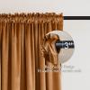 MIULEE Olive Green Velvet Curtains Thermal Insulated Blackout Curtain Drapes for Bedroom Living Room Darkening 84 Inches Long Curtains Panels Rod Pocket Set of 2(Gold Brown)