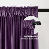 MIULEE Olive Green Velvet Curtains Thermal Insulated Blackout Curtain Drapes for Bedroom Living Room Darkening 84 Inches Long Curtains Panels Rod Pocket Set of 2(Purple)