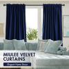 MIULEE Olive Green Velvet Curtains Thermal Insulated Blackout Curtain Drapes for Bedroom Living Room Darkening 84 Inches Long Curtains Panels Rod Pocket Set of 2(Royal Blue)