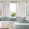 MIULEE Olive Green Velvet Curtains Thermal Insulated Blackout Curtain Drapes for Bedroom Living Room Darkening 84 Inches Long Curtains Panels Rod Pocket Set of 2(White)