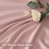 MIULEE Olive Green Velvet Curtains Thermal Insulated Blackout Curtain Drapes for Bedroom Living Room Darkening 84 Inches Long Curtains Panels Rod Pocket Set of 2(Baby Pink)
