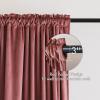 MIULEE Olive Green Velvet Curtains Thermal Insulated Blackout Curtain Drapes for Bedroom Living Room Darkening 84 Inches Long Curtains Panels Rod Pocket Set of 2(Dusty Rose)