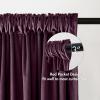 MIULEE Olive Green Velvet Curtains Thermal Insulated Blackout Curtain Drapes for Bedroom Living Room Darkening 84 Inches Long Curtains Panels Rod Pocket Set of 2(Purple Orchid)