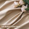 MIULEE Olive Green Velvet Curtains Thermal Insulated Blackout Curtain Drapes for Bedroom Living Room Darkening 84 Inches Long Curtains Panels Rod Pocket Set of 2(Camel Beige)