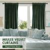 MIULEE Olive Green Velvet Curtains Thermal Insulated Blackout Curtain Drapes for Bedroom Living Room Darkening 84 Inches Long Curtains Panels Rod Pocket Set of 2(Olive Green)