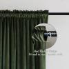 MIULEE Olive Green Velvet Curtains Thermal Insulated Blackout Curtain Drapes for Bedroom Living Room Darkening 84 Inches Long Curtains Panels Rod Pocket Set of 2(Olive Green)