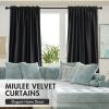 MIULEE Olive Green Velvet Curtains Thermal Insulated Blackout Curtain Drapes for Bedroom Living Room Darkening 84 Inches Long Curtains Panels Rod Pocket Set of 2(Black)
