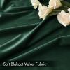 MIULEE Olive Green Velvet Curtains Thermal Insulated Blackout Curtain Drapes for Bedroom Living Room Darkening 84 Inches Long Curtains Panels Rod Pocket Set of 2(Emerald Green)