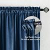 MIULEE Olive Green Velvet Curtains Thermal Insulated Blackout Curtain Drapes for Bedroom Living Room Darkening 84 Inches Long Curtains Panels Rod Pocket Set of 2(Navy Blue)
