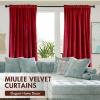 MIULEE Olive Green Velvet Curtains Thermal Insulated Blackout Curtain Drapes for Bedroom Living Room Darkening 84 Inches Long Curtains Panels Rod Pocket Set of 2(Red)
