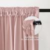 MIULEE Olive Green Velvet Curtains Thermal Insulated Blackout Curtain Drapes for Bedroom Living Room Darkening 84 Inches Long Curtains Panels Rod Pocket Set of 2(Baby Pink)