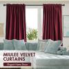 MIULEE Olive Green Velvet Curtains Thermal Insulated Blackout Curtain Drapes for Bedroom Living Room Darkening 84 Inches Long Curtains Panels Rod Pocket Set of 2(Burgundy)