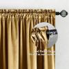MIULEE Olive Green Velvet Curtains Thermal Insulated Blackout Curtain Drapes for Bedroom Living Room Darkening 84 Inches Long Curtains Panels Rod Pocket Set of 2(Gold)