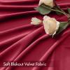 MIULEE Olive Green Velvet Curtains Thermal Insulated Blackout Curtain Drapes for Bedroom Living Room Darkening 84 Inches Long Curtains Panels Rod Pocket Set of 2(Berry)