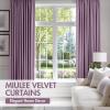MIULEE Olive Green Velvet Curtains Thermal Insulated Blackout Curtain Drapes for Bedroom Living Room Darkening 84 Inches Long Curtains Panels Rod Pocket Set of 2(Lavender)