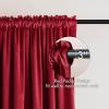 MIULEE Olive Green Velvet Curtains Thermal Insulated Blackout Curtain Drapes for Bedroom Living Room Darkening 84 Inches Long Curtains Panels Rod Pocket Set of 2(Red)
