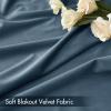 MIULEE Olive Green Velvet Curtains Thermal Insulated Blackout Curtain Drapes for Bedroom Living Room Darkening 84 Inches Long Curtains Panels Rod Pocket Set of 2(Dark Slate)