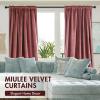 MIULEE Olive Green Velvet Curtains Thermal Insulated Blackout Curtain Drapes for Bedroom Living Room Darkening 84 Inches Long Curtains Panels Rod Pocket Set of 2(Dusty Rose)
