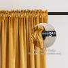 MIULEE Olive Green Velvet Curtains Thermal Insulated Blackout Curtain Drapes for Bedroom Living Room Darkening 84 Inches Long Curtains Panels Rod Pocket Set of 2(Mustard Yellow)