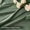 MIULEE Olive Green Velvet Curtains Thermal Insulated Blackout Curtain Drapes for Bedroom Living Room Darkening 84 Inches Long Curtains Panels Rod Pocket Set of 2(Sage Green)