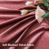MIULEE Olive Green Velvet Curtains Thermal Insulated Blackout Curtain Drapes for Bedroom Living Room Darkening 84 Inches Long Curtains Panels Rod Pocket Set of 2(Dusty Rose)