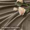 MIULEE Olive Green Velvet Curtains Thermal Insulated Blackout Curtain Drapes for Bedroom Living Room Darkening 84 Inches Long Curtains Panels Rod Pocket Set of 2(Taupe)