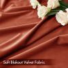 MIULEE Olive Green Velvet Curtains Thermal Insulated Blackout Curtain Drapes for Bedroom Living Room Darkening 84 Inches Long Curtains Panels Rod Pocket Set of 2(Burnt Orange)
