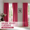 MIULEE Olive Green Velvet Curtains Thermal Insulated Blackout Curtain Drapes for Bedroom Living Room Darkening 84 Inches Long Curtains Panels Rod Pocket Set of 2(Berry)