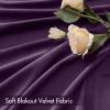 MIULEE Olive Green Velvet Curtains Thermal Insulated Blackout Curtain Drapes for Bedroom Living Room Darkening 84 Inches Long Curtains Panels Rod Pocket Set of 2(Purple)