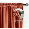 MIULEE Olive Green Velvet Curtains Thermal Insulated Blackout Curtain Drapes for Bedroom Living Room Darkening 84 Inches Long Curtains Panels Rod Pocket Set of 2(Burnt Orange)
