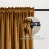 MIULEE Olive Green Velvet Curtains Thermal Insulated Blackout Curtain Drapes for Bedroom Living Room Darkening 84 Inches Long Curtains Panels Rod Pocket Set of 2(Golden Brown)