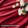 MIULEE Olive Green Velvet Curtains Thermal Insulated Blackout Curtain Drapes for Bedroom Living Room Darkening 84 Inches Long Curtains Panels Rod Pocket Set of 2(Red)