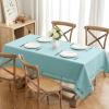 MIULEE Orange Thick Polyester Linen Rectangle Tablecloth with Decorative Cutouts Waterproof Stain Resistant Table Cloth Spring Boho Fall Table Cover for Dining Party Wedding, 70 x 52 inch(Aqua)